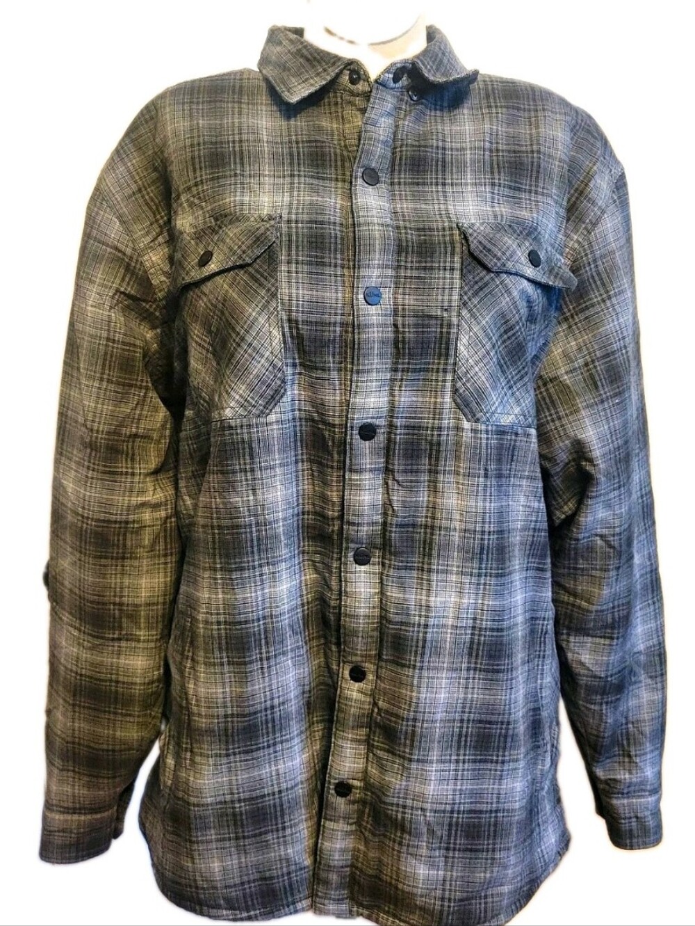 KÜHL Sherpa Lined Shacket Jacket Large Gray Plaid JOYRYDR Shirt-jac